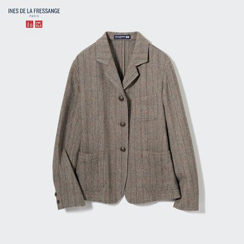 Monos Uniqlo Tweed Checked Mujer Gris | 162380_PE