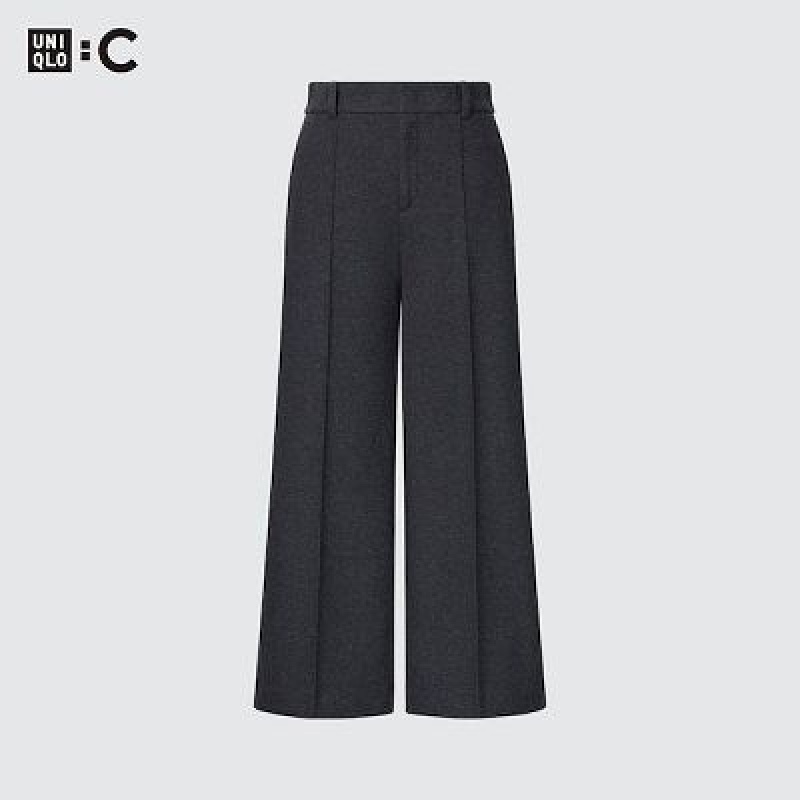 Pantalon Uniqlo Brushed Jersey Cropped Mujer Negras | 64327_PE