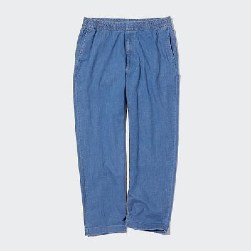 Pantalon Uniqlo Cotton Relaxed Ankle Mujer Azules | 324058_PE