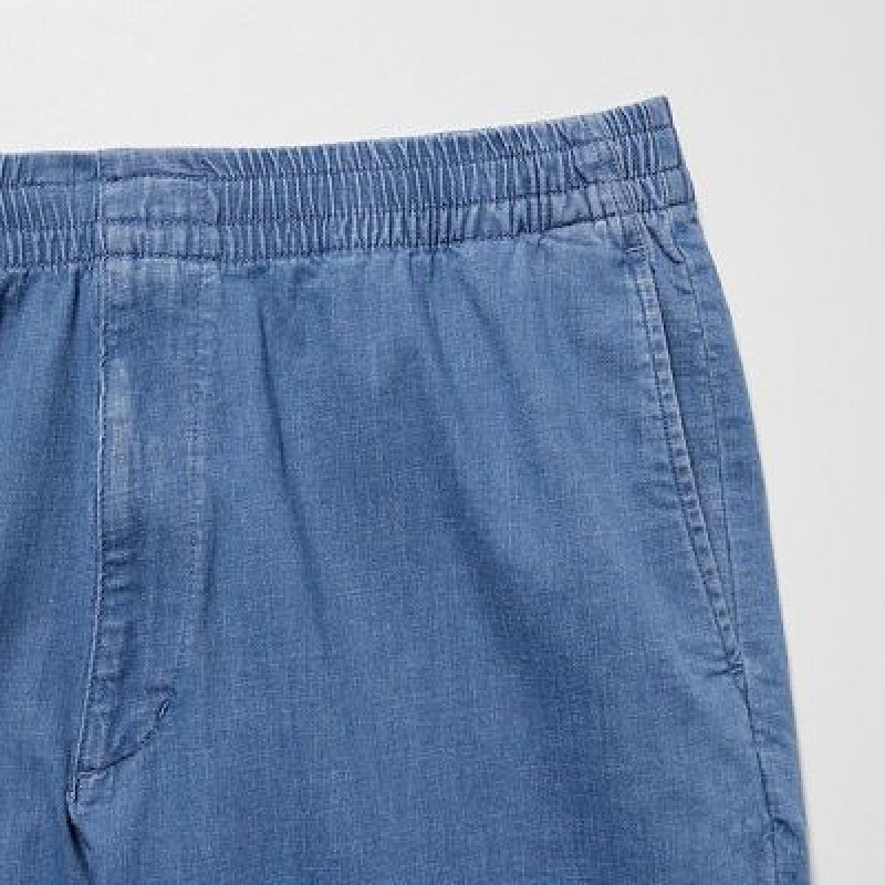 Pantalon Uniqlo Cotton Relaxed Ankle Mujer Azules | 324058_PE