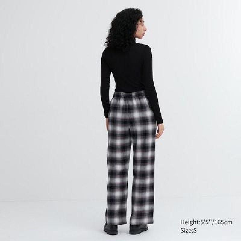 Pantalon Uniqlo Flannel Checked Mujer Gris | 781493_PE