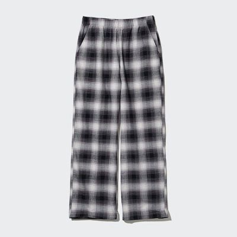 Pantalon Uniqlo Flannel Checked Mujer Gris | 781493_PE