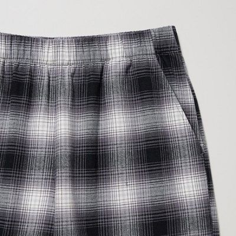 Pantalon Uniqlo Flannel Checked Mujer Gris | 781493_PE