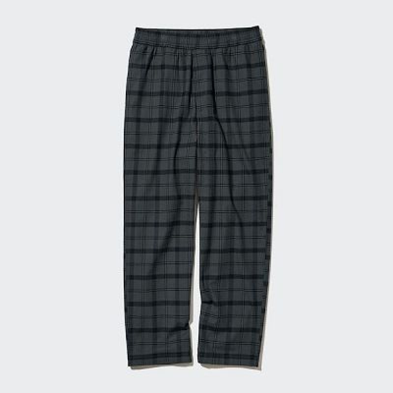 Pantalon Uniqlo Flannel Easy Ankle Hombre Gris | 26745_PE