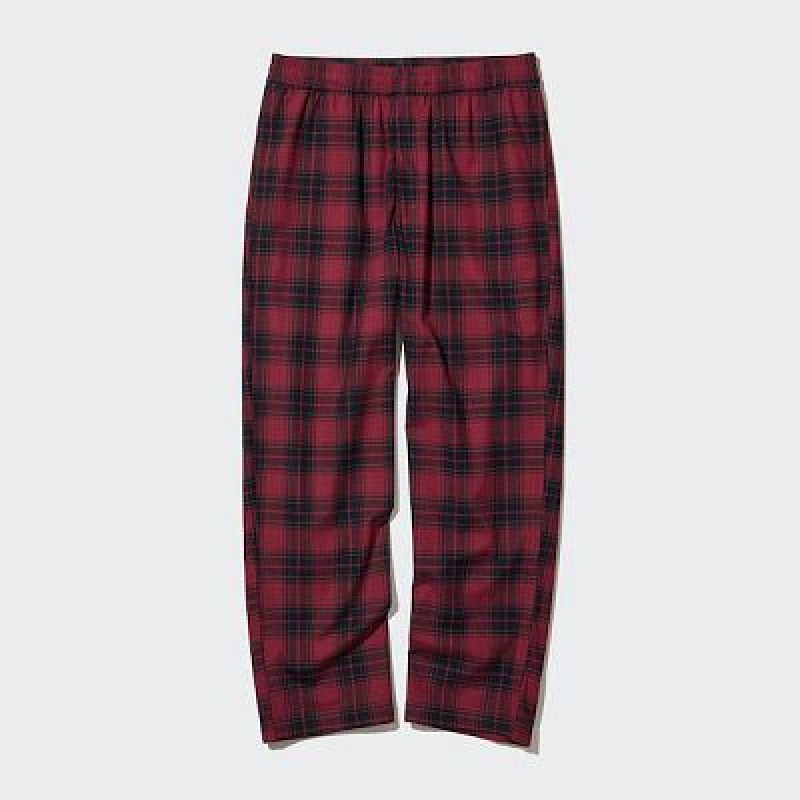 Pantalon Uniqlo Flannel Easy Ankle Hombre Rojas | 605423_PE