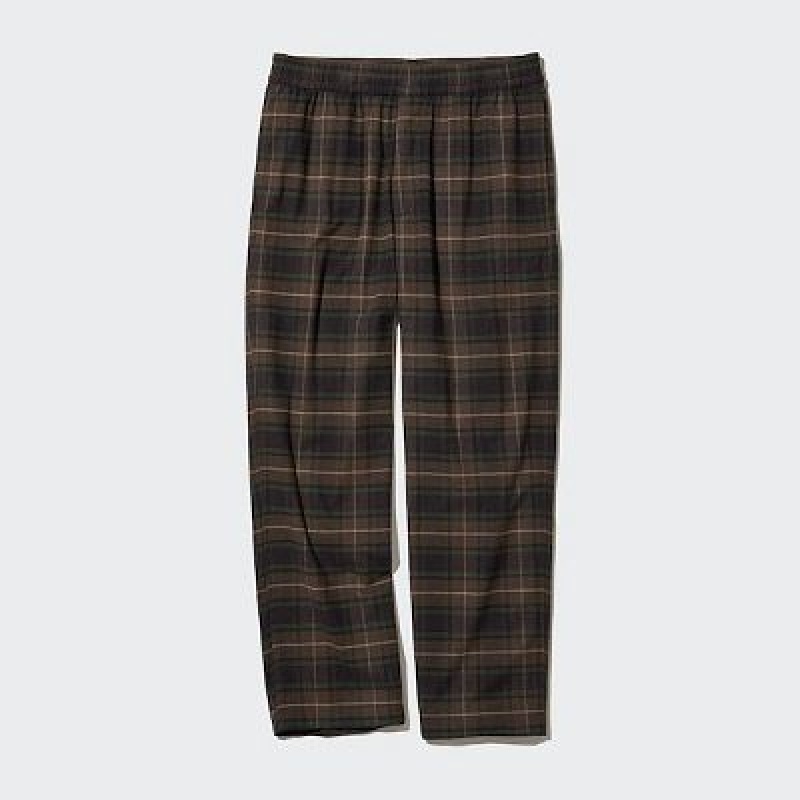 Pantalon Uniqlo Flannel Easy Ankle Hombre Marrones | 296034_PE