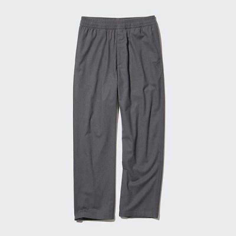 Pantalon Uniqlo Flannel Easy Ankle Hombre Gris | 741329_PE