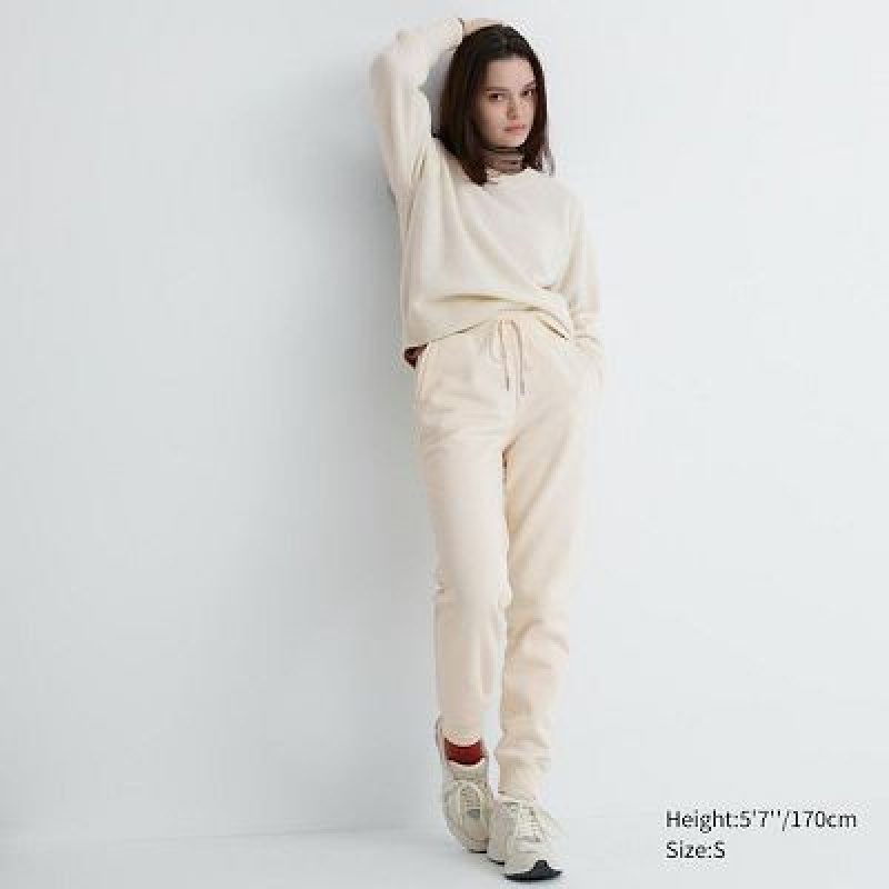 Pantalon Uniqlo HEATTECH Pile Lined Sweat Mujer Blancas | 65928_PE