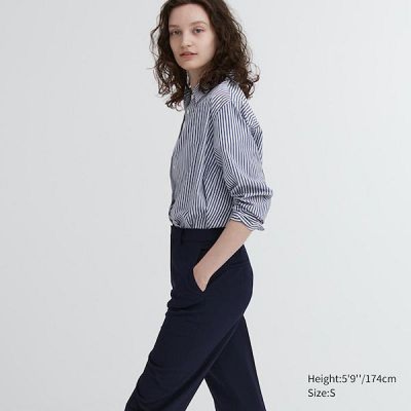 Pantalon Uniqlo Smart Ankle (2-Way Stretch, Tall) Mujer Blancas | 318425_PE