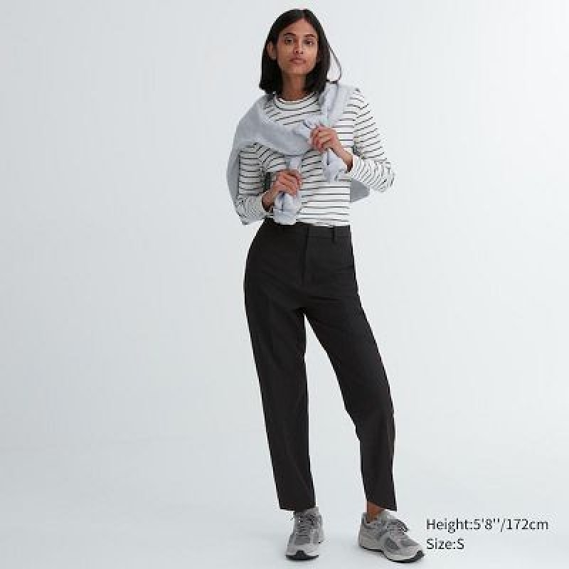 Pantalon Uniqlo Smart Ankle (2-Way Stretch, Tall) Mujer Negras | 581904_PE