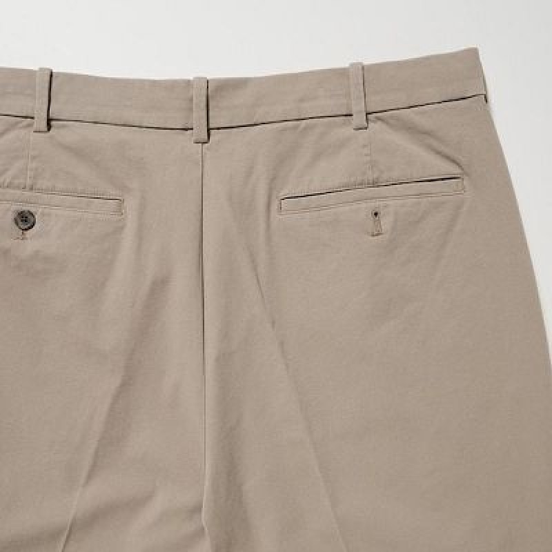 Pantalon Uniqlo Smart Ankle (2-Way Stretch Cotton) Hombre Beige | 765921_PE