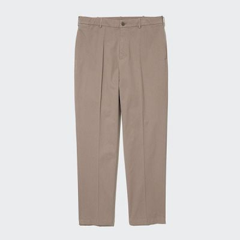 Pantalon Uniqlo Smart Ankle (2-Way Stretch, Cotton,Tall) Hombre Beige | 812375_PE