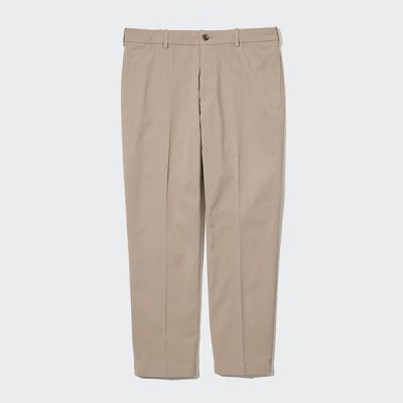 Pantalon Uniqlo Smart Ankle (2-Way Stretch, Cotton,Tall) Hombre Beige | 812375_PE