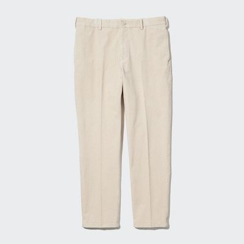 Pantalon Uniqlo Smart Ankle (2-Way Stretch Corduroy, Tall) Hombre Gris | 739061_PE