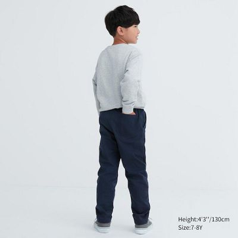 Pantalon Uniqlo Stretch Warm Lined Niños Azul Marino | 806159_PE