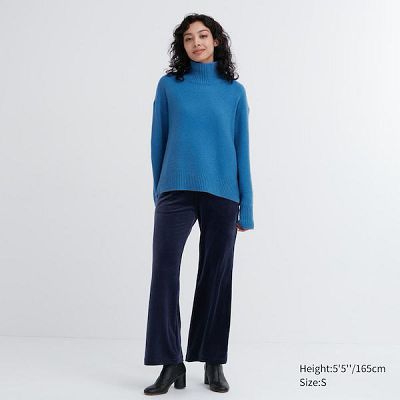 Pantalon Uniqlo Ultra Stretch Smooth Mujer Azul Marino | 59631_PE