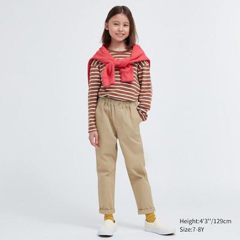 Pantalon Uniqlo Ultra Stretch Wide Niños Beige | 276835_PE