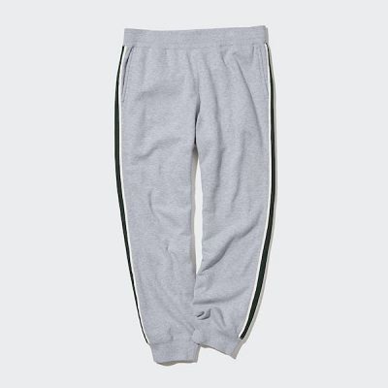 Pantalones Deportivos Uniqlo Side-Stripe Hombre Gris | 417893_PE