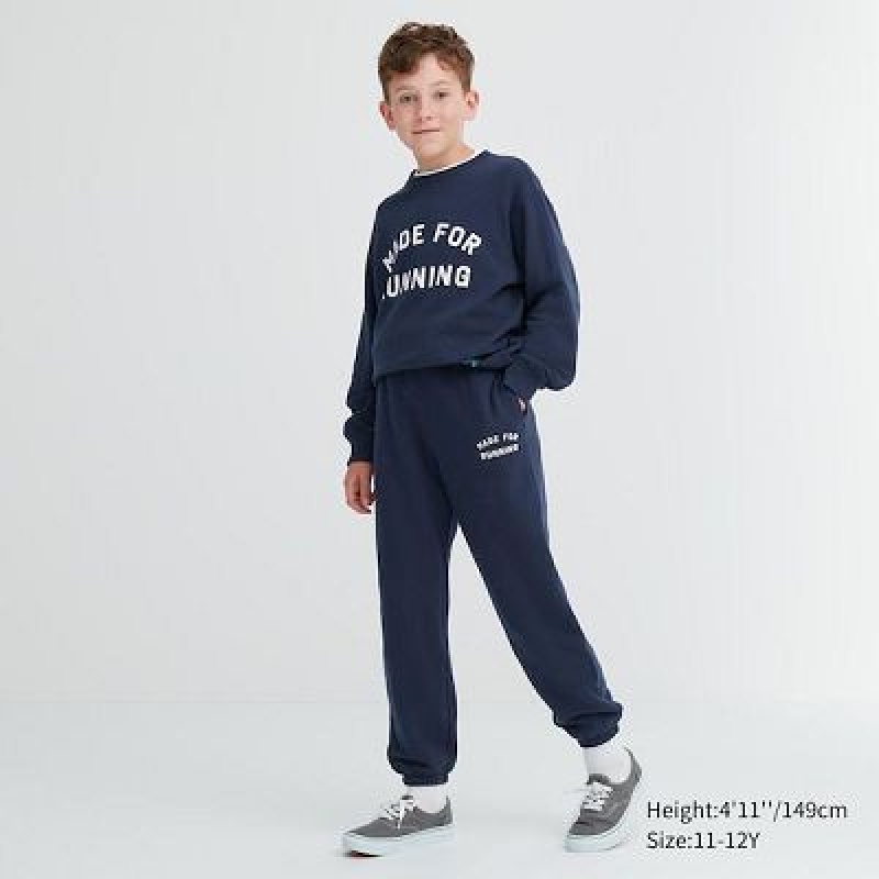 Pantalones Deportivos Uniqlo Ultra Stretch Estampadas Niños Azul Marino | 195673_PE