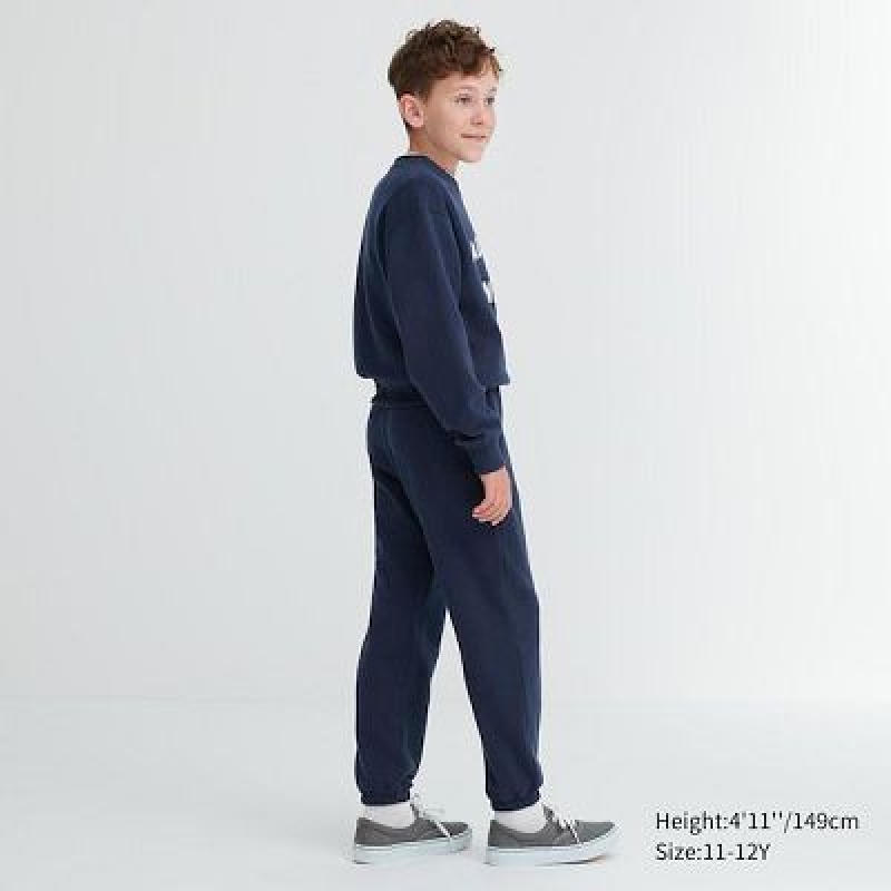 Pantalones Deportivos Uniqlo Ultra Stretch Estampadas Niños Azul Marino | 195673_PE