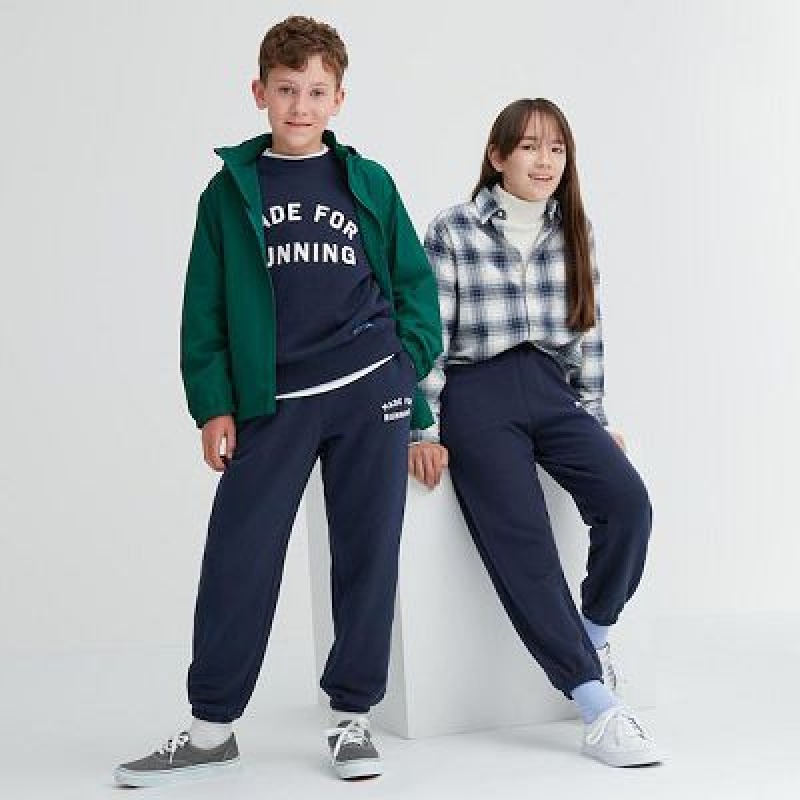 Pantalones Deportivos Uniqlo Ultra Stretch Estampadas Niños Azul Marino | 195673_PE