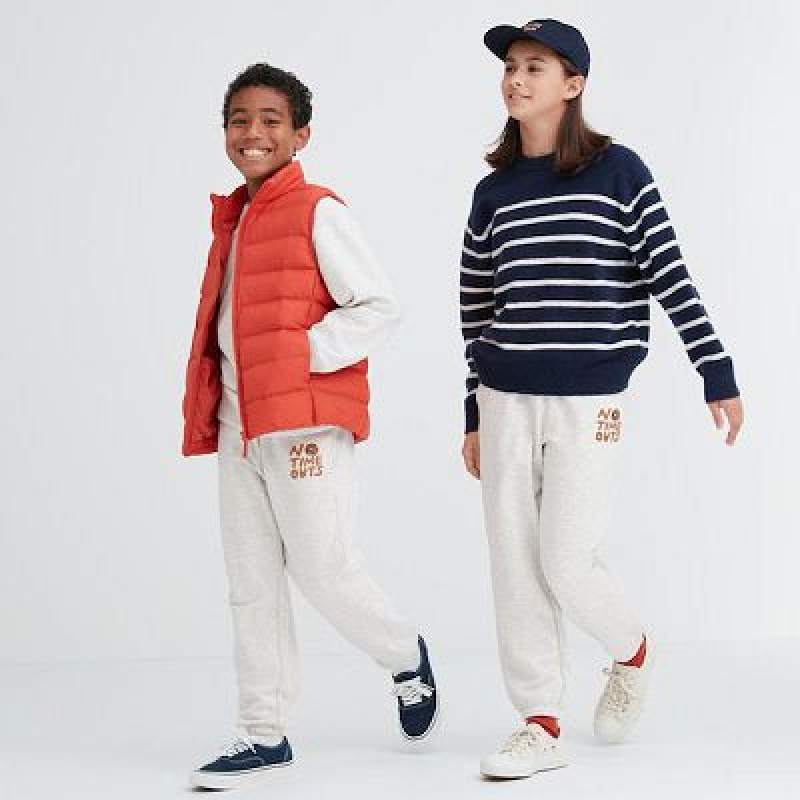 Pantalones Deportivos Uniqlo Ultra Stretch Estampadas Niños Gris | 537816_PE