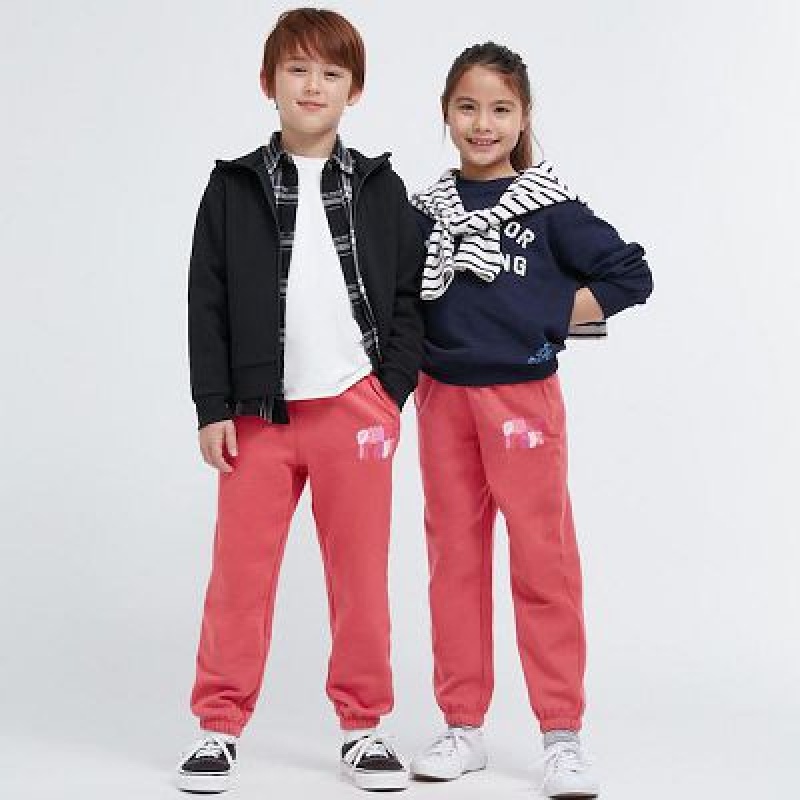 Pantalones Deportivos Uniqlo Ultra Stretch Estampadas Niños Rojas | 402186_PE