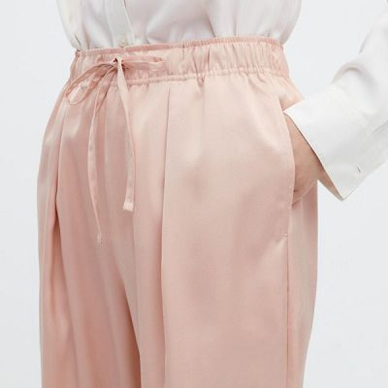 Pantalones Jogger Uniqlo Satin Drape Mujer Rosas | 596320_PE