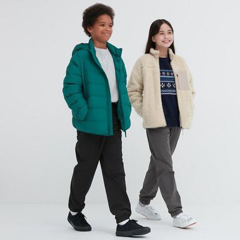 Pantalones Jogger Uniqlo Stretch Warm Lined Niños Negras | 194638_PE