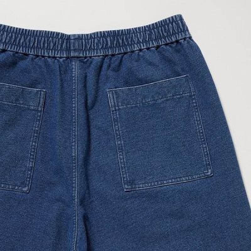 Pantalones Jogger Uniqlo Washed Jersey Denim Hombre Azules | 17968_PE