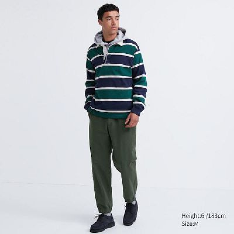 Pantalones Jogger Uniqlo Washed Jersey Hombre Verde | 427918_PE