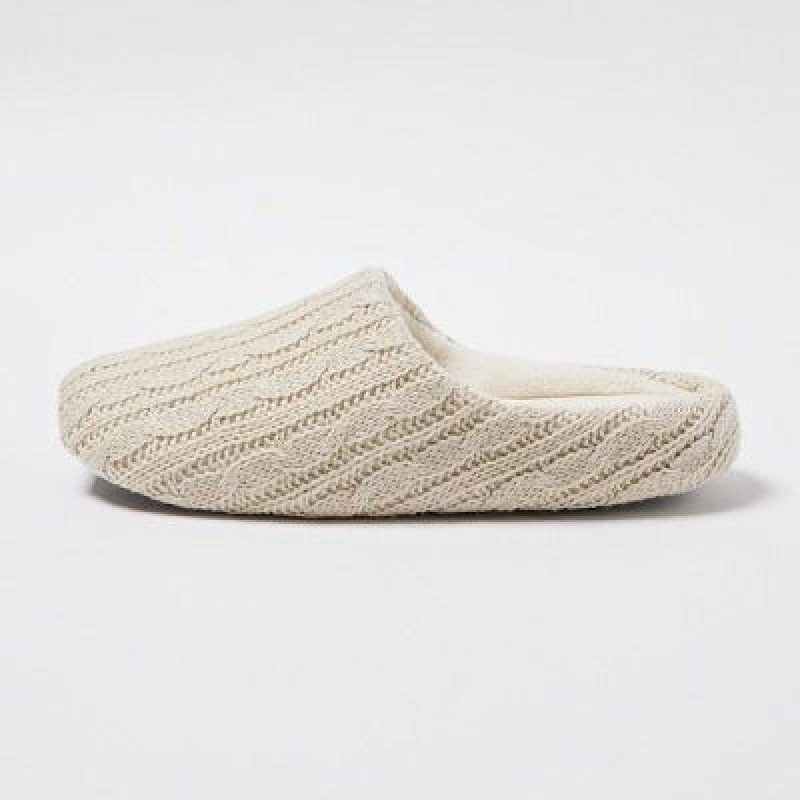 Pantuflas Uniqlo Cable Knit Mujer Azul Marino | 451823_PE