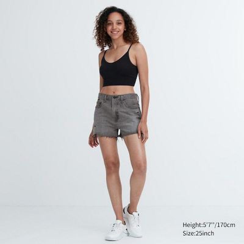 Short Uniqlo Boyfriend Denim Mujer Gris | 921365_PE