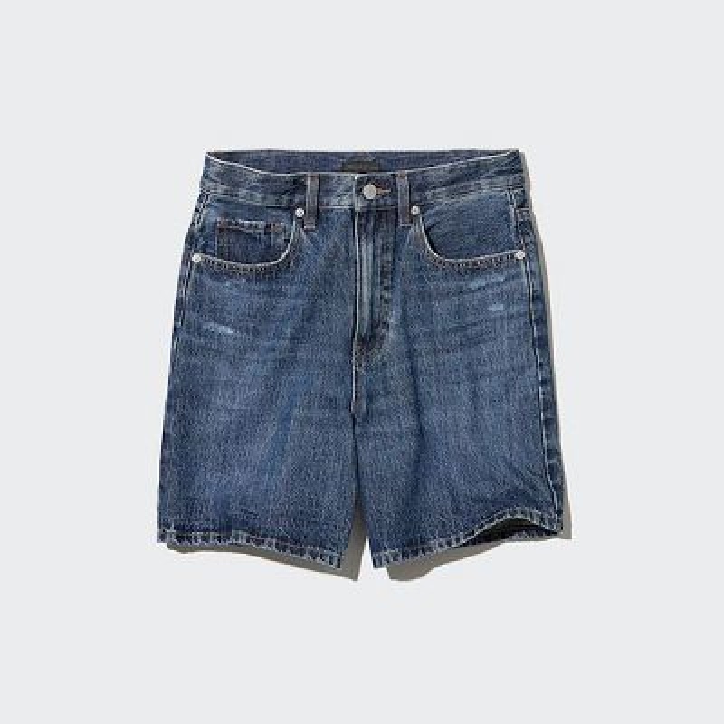 Short Uniqlo High-Rise Denim Mujer Azules | 602419_PE