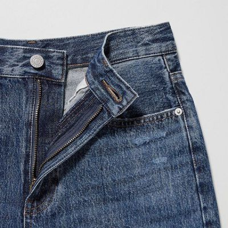 Short Uniqlo High-Rise Denim Mujer Azules | 602419_PE