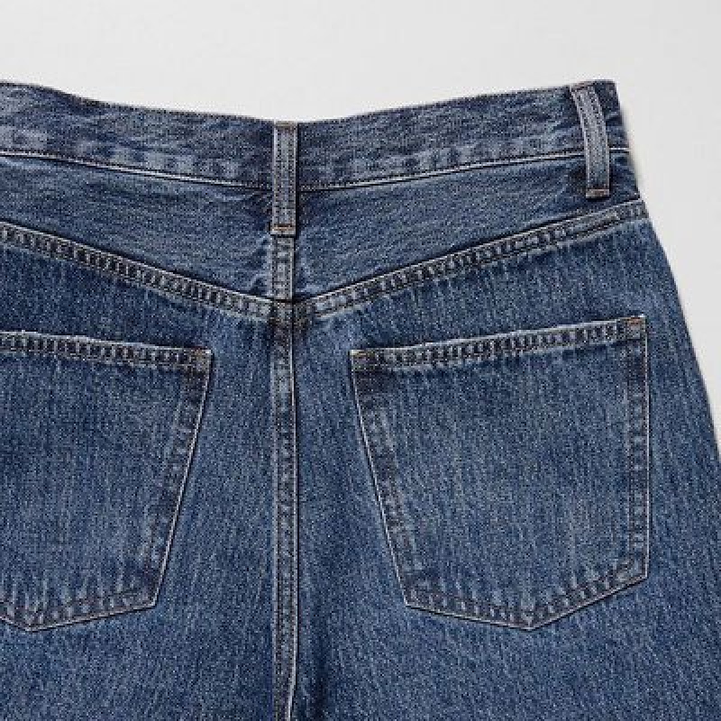 Short Uniqlo High-Rise Denim Mujer Azules | 602419_PE