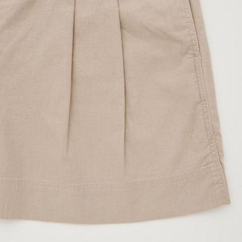 Short Uniqlo Linen-Cotton Mujer Amarillo | 513769_PE