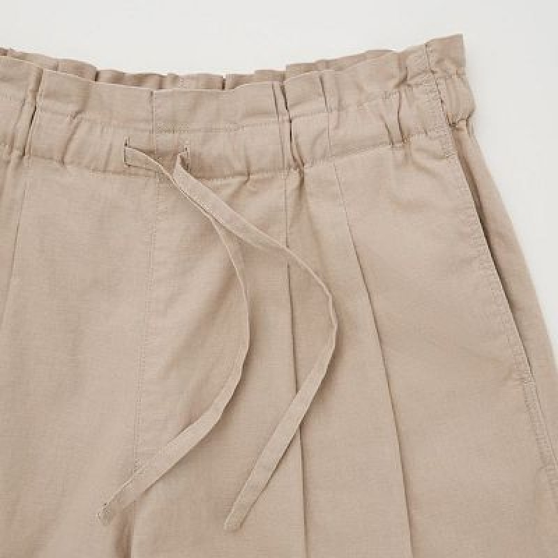 Short Uniqlo Linen-Cotton Mujer Beige | 843615_PE