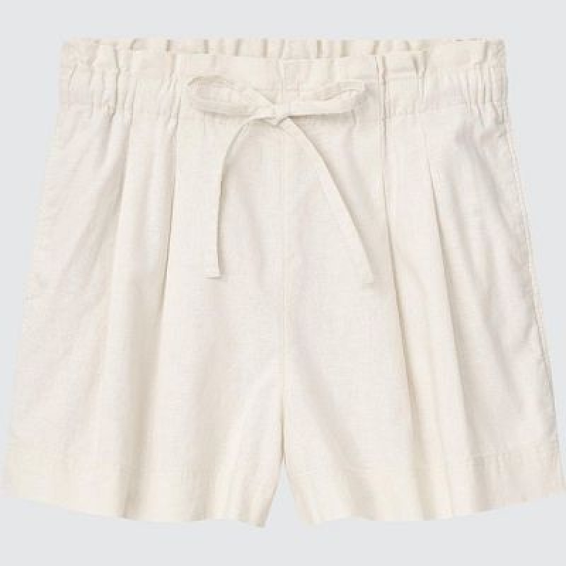 Short Uniqlo Linen-Cotton Mujer Blancas | 249850_PE