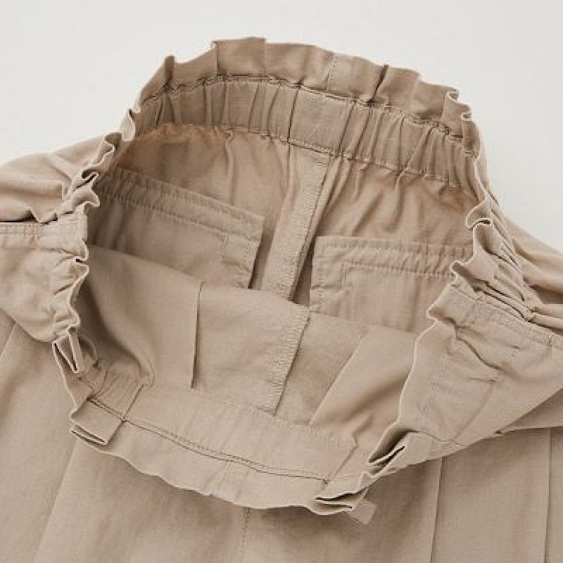 Short Uniqlo Linen-Cotton Mujer Naranjas | 642170_PE