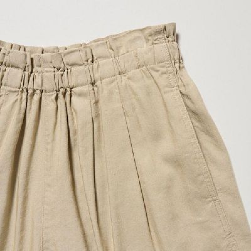 Short Uniqlo Linen Blend Easy Niños Naranjas | 74938_PE