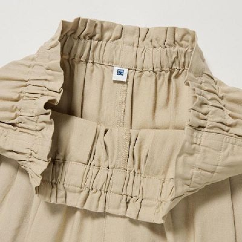 Short Uniqlo Linen Blend Easy Niños Verde Oliva | 723984_PE