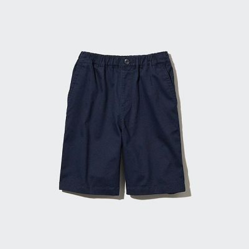 Short Uniqlo Stretch Twill Easy Niños Azules | 175603_PE