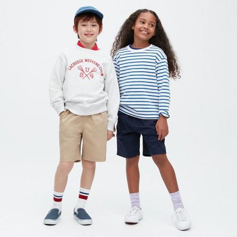 Short Uniqlo Stretch Twill Easy Niños Beige | 867354_PE