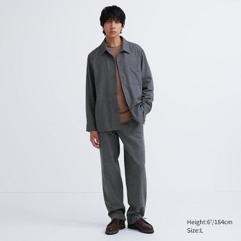 Sobrecamisa Uniqlo Brushed Twill Hombre Gris | 316548_PE