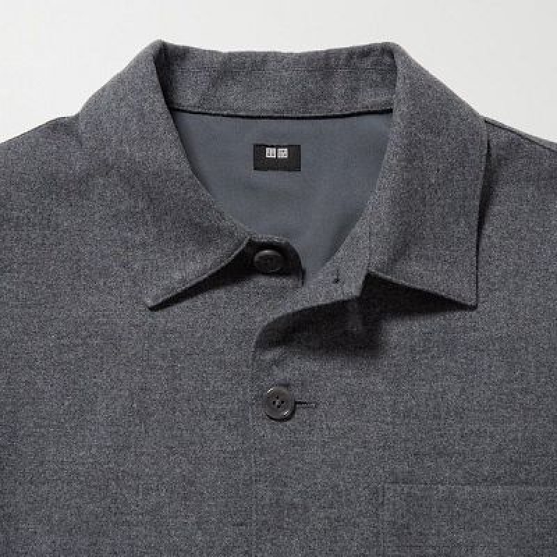 Sobrecamisa Uniqlo Brushed Twill Hombre Gris | 316548_PE