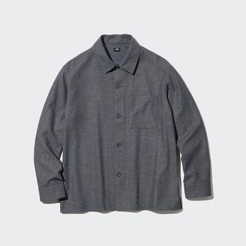 Sobrecamisa Uniqlo Brushed Twill Hombre Marrones | 768049_PE