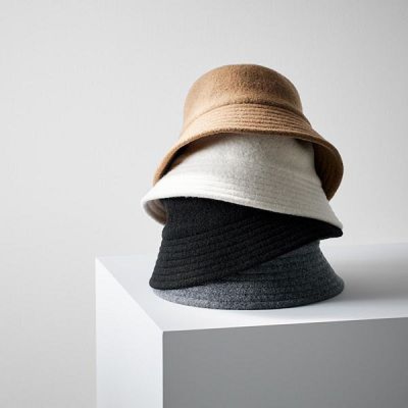 Sombreros Uniqlo Adjustable Lana Bucket Mujer Negras | 180347_PE