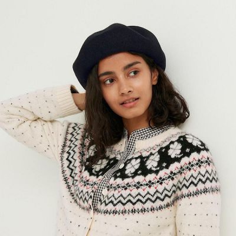 Sombreros Uniqlo Lana Beret Mujer Negras | 952708_PE