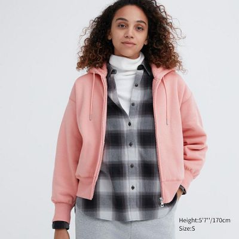 Sudadera con Capucha Uniqlo HEATTECH Pile-Lined Sweat Full-Zip Mujer Rosas | 92483_PE